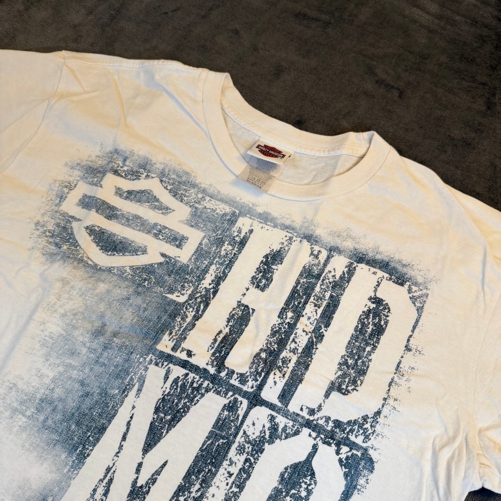 Harley Davidson Eureka Springs T Shirt Mens Extra Large White Graphic Cotton Tee